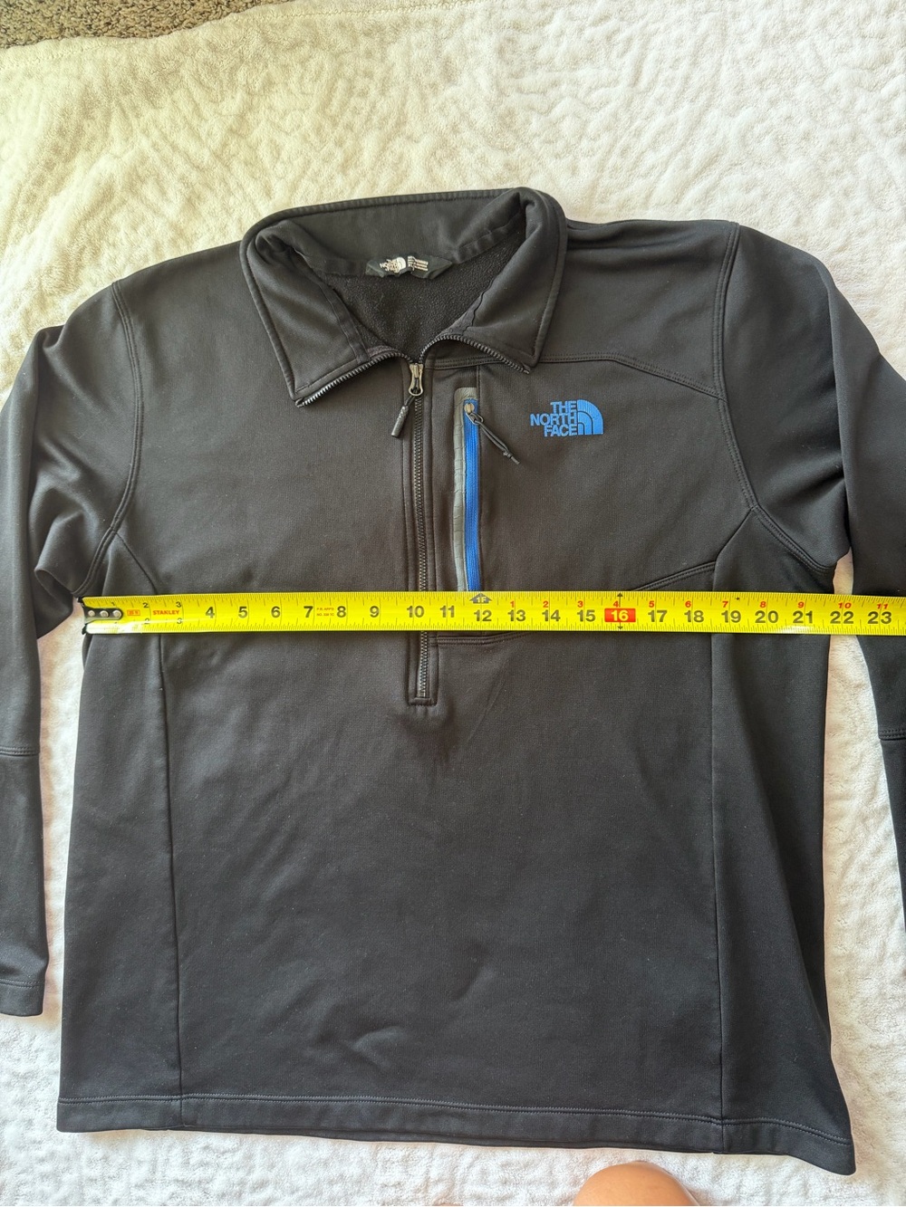 The North Face Men’s XL Black WindWall 1/4 Zip Fleece Lined Pullover - Picture 9 of 12